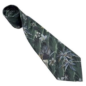 Vintage 90s Tommy Hilfiger Tropical Floral Silk-Blend Necktie Preppy Palm Tree